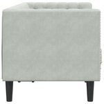 vidaXL Canapé Chesterfield avec traversins 2 places gris clair velours