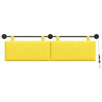 vidaXL Tête de lit suspendue Jaune clair Tissu en velours côtelé