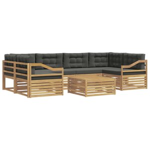 vidaXL Ensemble de canapés d'extérieur 7 pc Blanc et anthracite