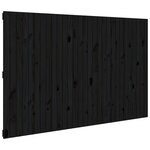 vidaXL Tête de lit murale Noir 185x3x110 cm Bois massif de pin
