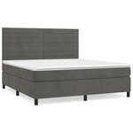 vidaXL Sommier à lattes de lit et matelas Gris foncé 180x200cm Velours