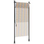 vidaXL Store roulant d'extérieur jaune et blanc 100x270 cm tissu acier