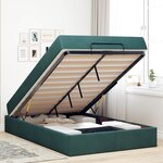 vidaXL Cadre de lit avec matelas Vert foncé 120 x 200 cm Velours