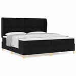 vidaXL Lit à ressorts avec matelas gris foncé 90x190 cm Noir