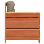 vidaXL Canapé de jardin accoudoir coussins cire marron bois pin massif