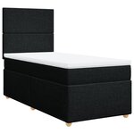 vidaXL Sommier à lattes de lit avec matelas Noir 90x200 cm Tissu