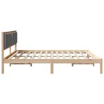 vidaXL Cadre de lit Gris foncé 200 x 200 cm Pin massif