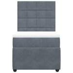 vidaXL Sommier à lattes de lit et matelas Gris foncé 90x200 cm Velours