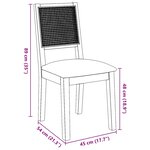 vidaXL Chaises à manger coussins 2 Pièces bois massif caoutchouc