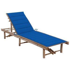 vidaXL Chaise longue de jardin avec coussin Bambou