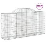 vidaXL Paniers à gabions arqués 20 Pièces 200x50x100/120 cm fer galvanisé