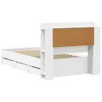 vidaXL Cadre de lit avec rangement Blanc 80 x 200 cm Bois d'ingénierie