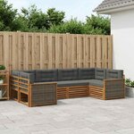 vidaXL Ensemble de canapés d'extérieur 6 Pièces Naturel et Anthracite