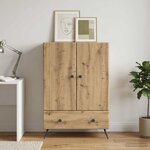 vidaXL Buffet Chêne artisanal 66 x 34 5 x 95 cm Bois d'ingénierie