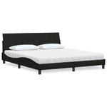 vidaXL Lit avec matelas noir 180x200 cm tissu