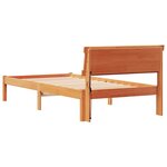 vidaXL Cadre de lit avec tête de lit Brun cire 90 x 200 cm Pin massif