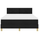 vidaXL Lit à ressorts noir 160x200 cm en tissu avec matelas