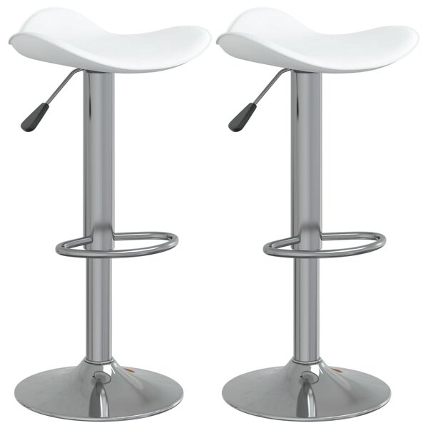 vidaXL Tabourets de bar lot de 2 blanc acier chromé et cuir artificiel