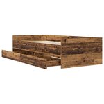 vidaXL Cadre de lit avec tiroir Bois Ancien 90 x 200 cm Pin massif