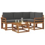 vidaXL Ensemble de canapés d'extérieur 5 pc Naturel et Anthracite