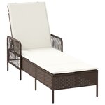 vidaXL Ensemble de chaises longues 3 pièces Marron et crème
