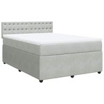 vidaXL Sommier à lattes de lit et matelas Gris clair 140x190cm Velours