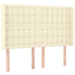 vidaXL Sommier à lattes de lit matelas LED Crème 140x190 cm Similicuir