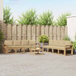 vidaXL Ensemble de canapés d'extérieur 9 pc Blanc et Beige