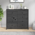vidaXL Armoire latérale Gris 100x40x90 cm Bois de pin massif