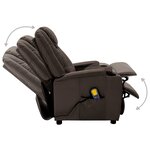 vidaXL Fauteuil de massage Marron Similicuir