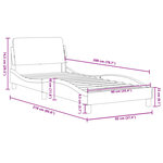 vidaXL Cadre de lit sans matelas noir et blanc 90x200 cm similicuir