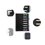 Trieur en Polypro 8 compartiments 3 rabats Noir EXACOMPTA