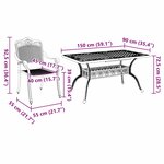 vidaXL Ensemble de salle à manger pour jardin 5 Pièces Noir Aluminium