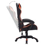 Chaise fauteuil siège pivotante de bureau informatique étude de jeux vidéo avec LED RVB et similicuir multicolore 02_0024209