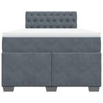 vidaXL Sommier à lattes de lit et matelas Gris foncé 120x200cm Velours