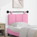 vidaXL Tête de lit suspendue Avec lumière LED Rose Tissu