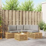 vidaXL 5 pc Ensemble de canapés d'extérieur Blanc