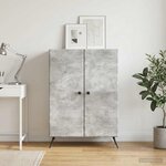 vidaXL Buffet Gris béton 66 x 34 5 x 90 cm Bois d'ingénierie