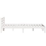 Cadre de Lit vidaXL avec Tête de Lit Blanc 140x220 cm en Bois Massif de Pin