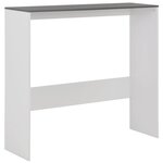 vidaXL Table de bar avec 2 dessus de table Blanc et gris 130x40x120 cm