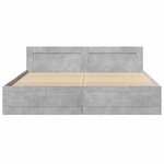 vidaXL Cadre de lit avec tête de lit sans matelas gris béton 180x200cm