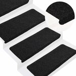 vidaXL Tapis d'escalier auto-adhésifs 30 Pièces noir 65x24 5x3 5 cm