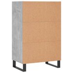 vidaXL Buffet haut gris béton 57x35x90 cm bois d'ingénierie