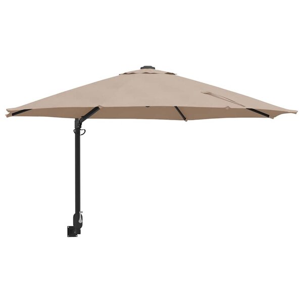 vidaXL Parasol de jardin Taupe  Noir 248 x 248 x 148 cm