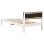 vidaXL Cadre de lit Blanc et gris clair 90 x 190 cm Bois massif en pin