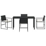 vidaXL Ensemble de Dîner de Jardin 5 Pièces avec Coussins Noir Rotin Poly