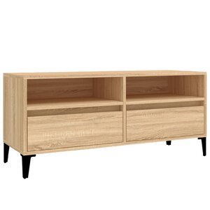 vidaXL Meuble TV chêne sonoma 100x34 5x44 5 cm bois d'ingénierie