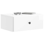 vidaXL Cabinet de chevet mural 2 pc Blanc brillant 49 x 34 5 x 20 cm
