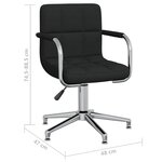 vidaXL Chaise pivotante de bureau Noir Tissu