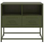 vidaXL Meuble TV vert olive 68x39x60 5 cm acier